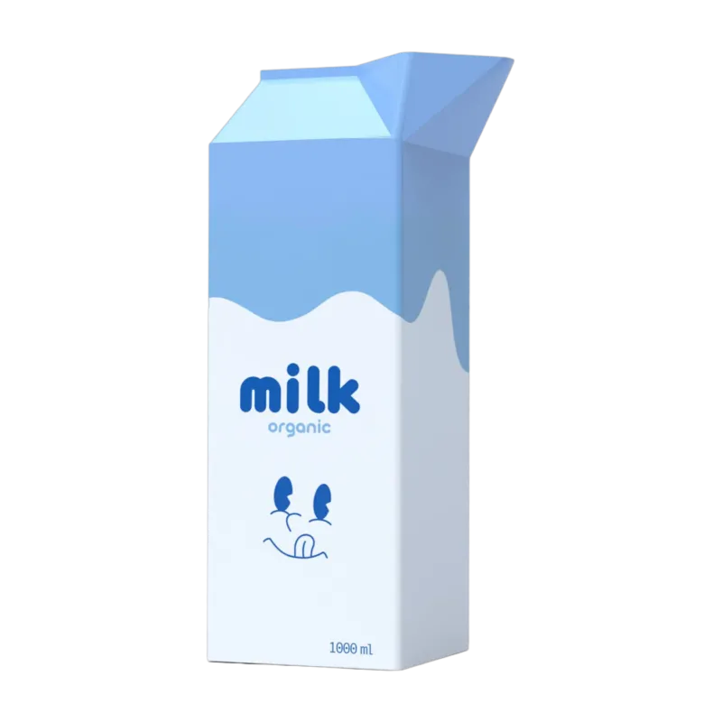 Vase en céramique blanc et bleu 8x8x23cm Milk - Fluid Market