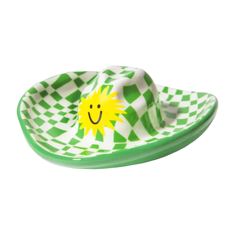 Plateau en céramique chapeau de cowboy vert 15,5cm - Doiy