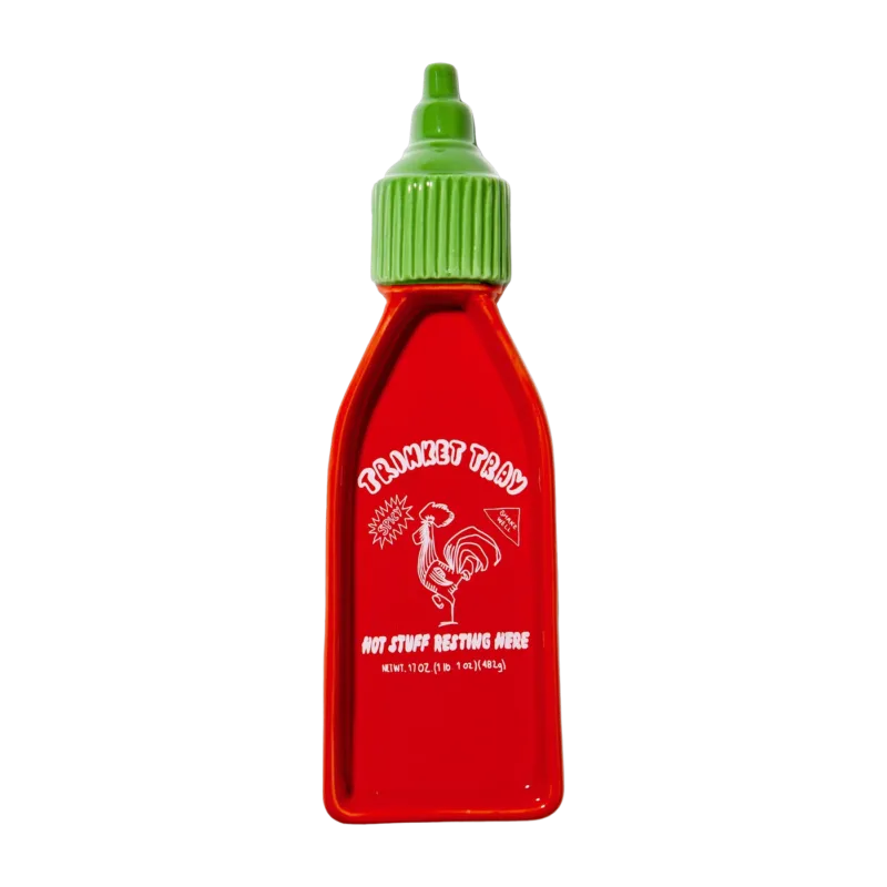 Plateau en céramique bouteille de sriracha rouge 24,5cm - Doiy