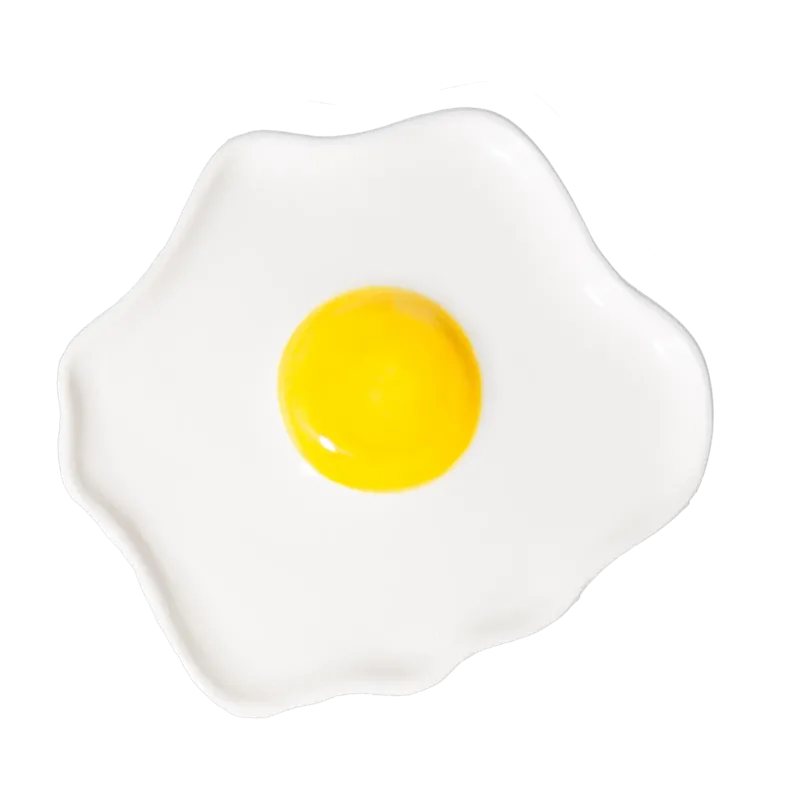 Plateau en céramique oeuf au plat 14cm - Doiy