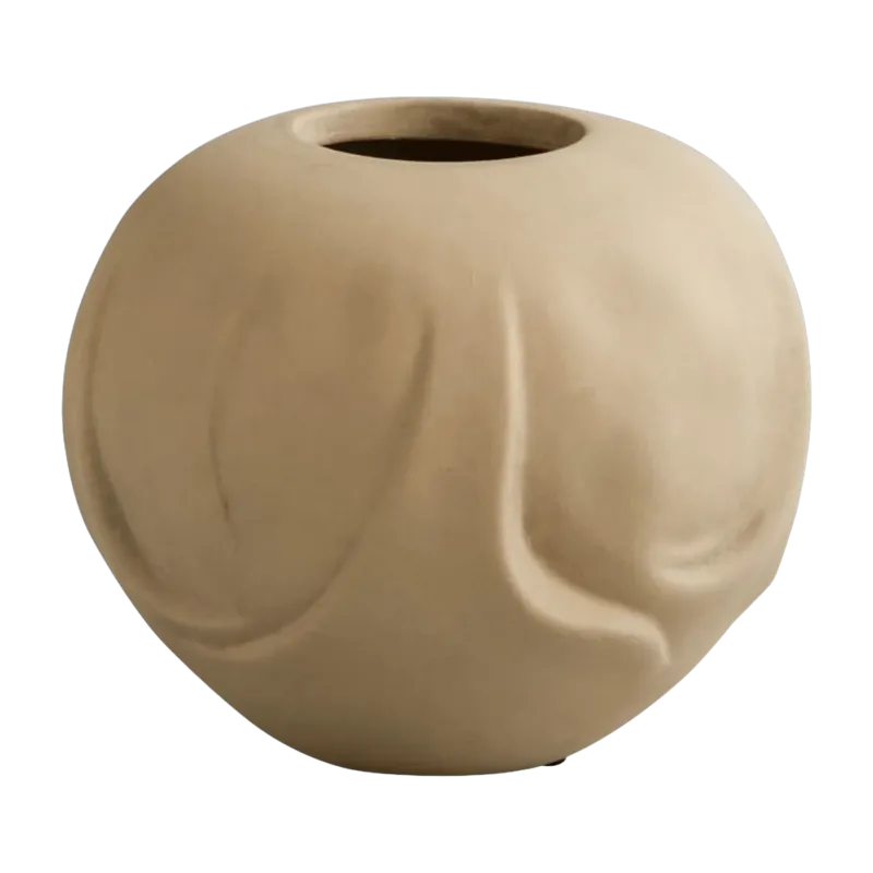 Vase en céramique sable 15x14,5x12cm Orimono - 101 COPENHAGEN