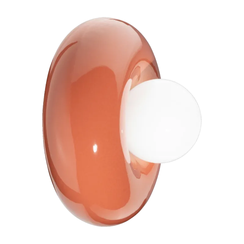 Applique murale en céramique orange pokè 25x16cm Bumbum - Ferroluce