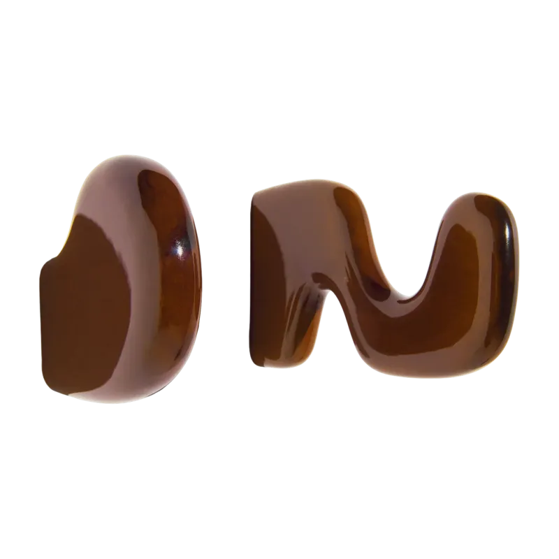 2 Patères en céramique marron Klump - Petite friture
