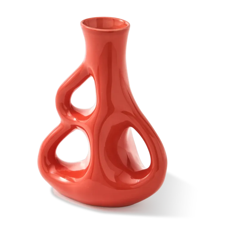 Vase à trois oreilles en grès rouge 17x9x21cm - pols potten