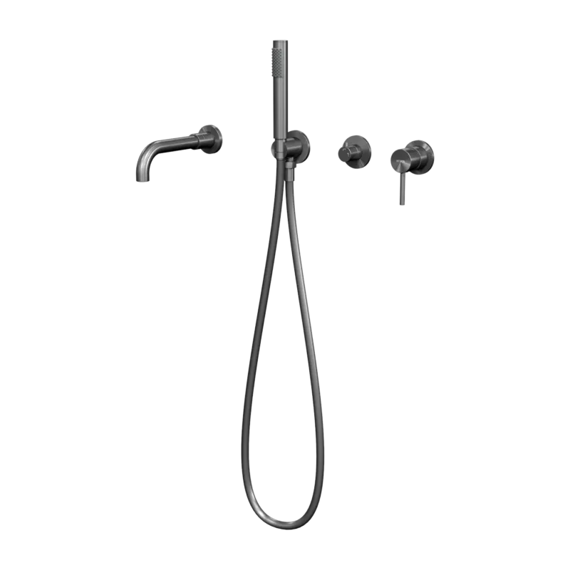 Mitigeur de baignoire à encastrer 4 trous en laiton gun métal Corbeau - Kroos