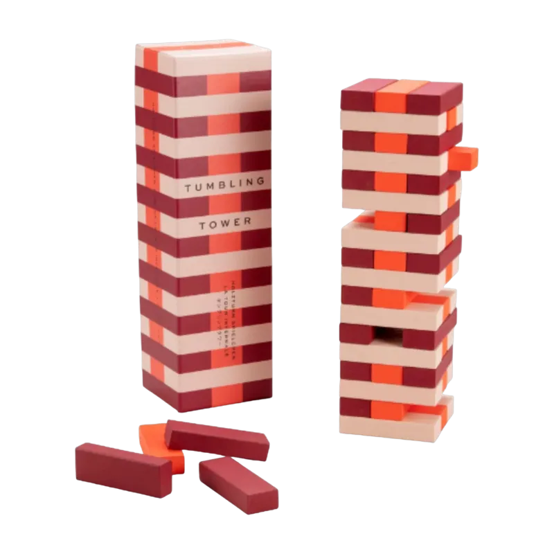 Jeu en bois coloré 28,5x8,5x8cm Tumbling Towers - Printworks