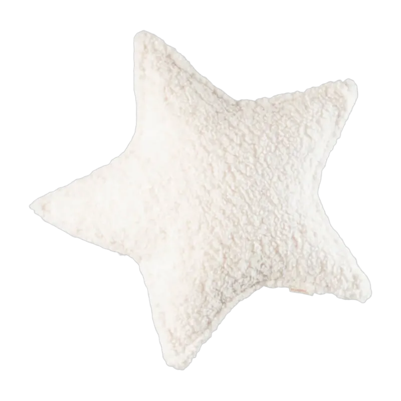 Coussin étoile en sherpa bouclé blanc 37x40x10cm Cushion - Wigiwama