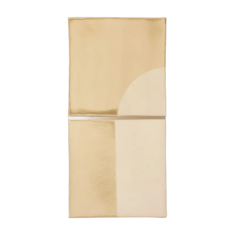 Applique murales en céramique beige 29x14cm Tiles Door - Violaine d'Harcourt