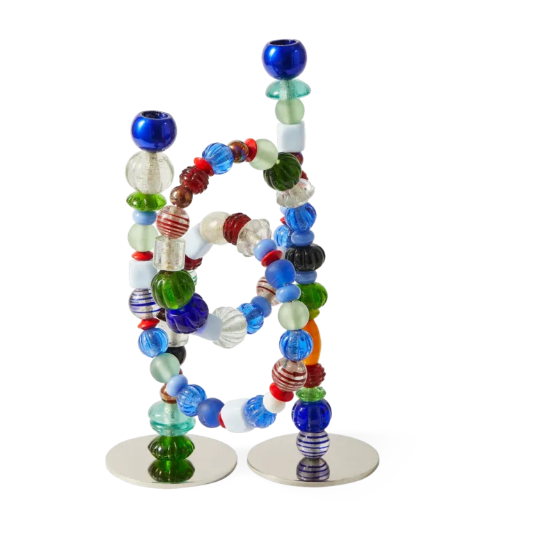 Chandelier perles en verre recyclé et acier multicolore 38cm Beads - Pols Potten