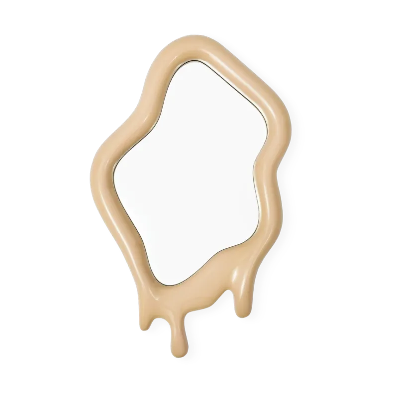 Miroir cadre effet coulé en polyester laqué beige 45x70cm Melting - Pols Potten