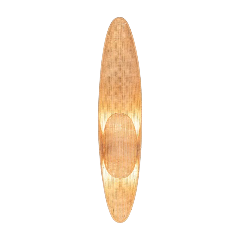 Applique murale cadre en acier et rotin naturel 122cm Shield - Versmissen