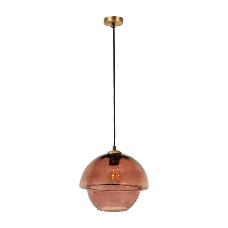Suspension en laiton massif et verre marsala 29x26cm Mathilde - Versmissen