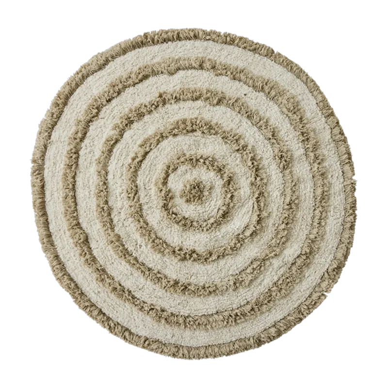 Tapis de bain rond Crème (120X120Cm) - HKLIVING