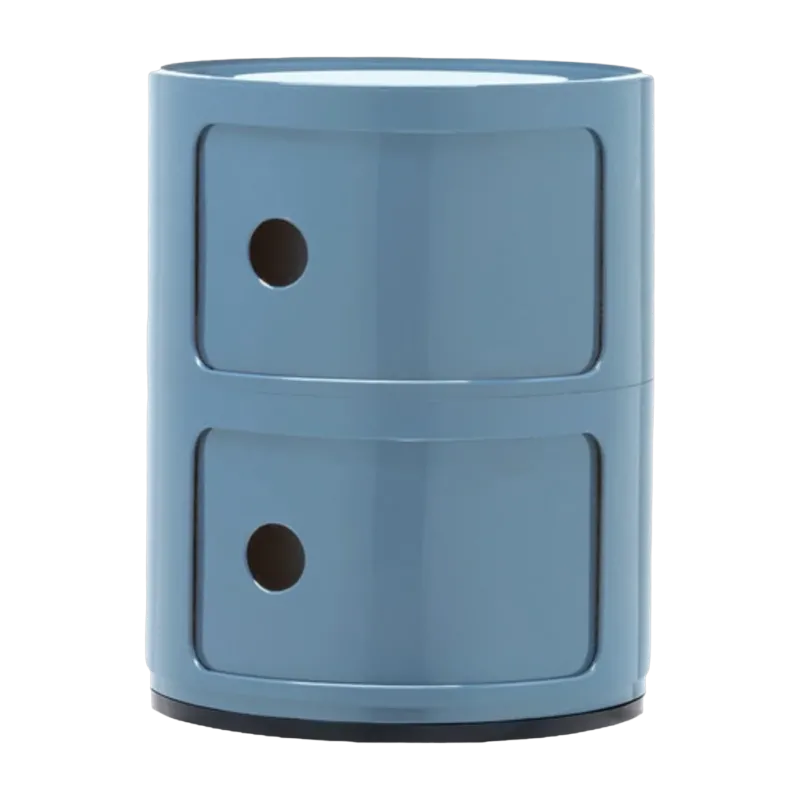 Table de chevet bleu clair azzuro 2 tiroirs Componibili - Kartell