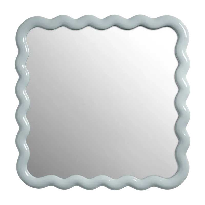 Miroir carré en polyrésine bleu 59,5x59,5x3 Zigzag - &Klevering