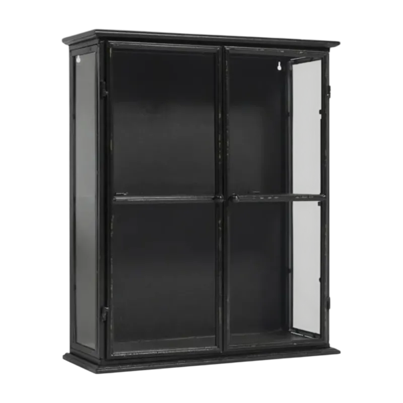 Vitrine murale en fer et en verre noire 50x60cm Downtown - Nordal