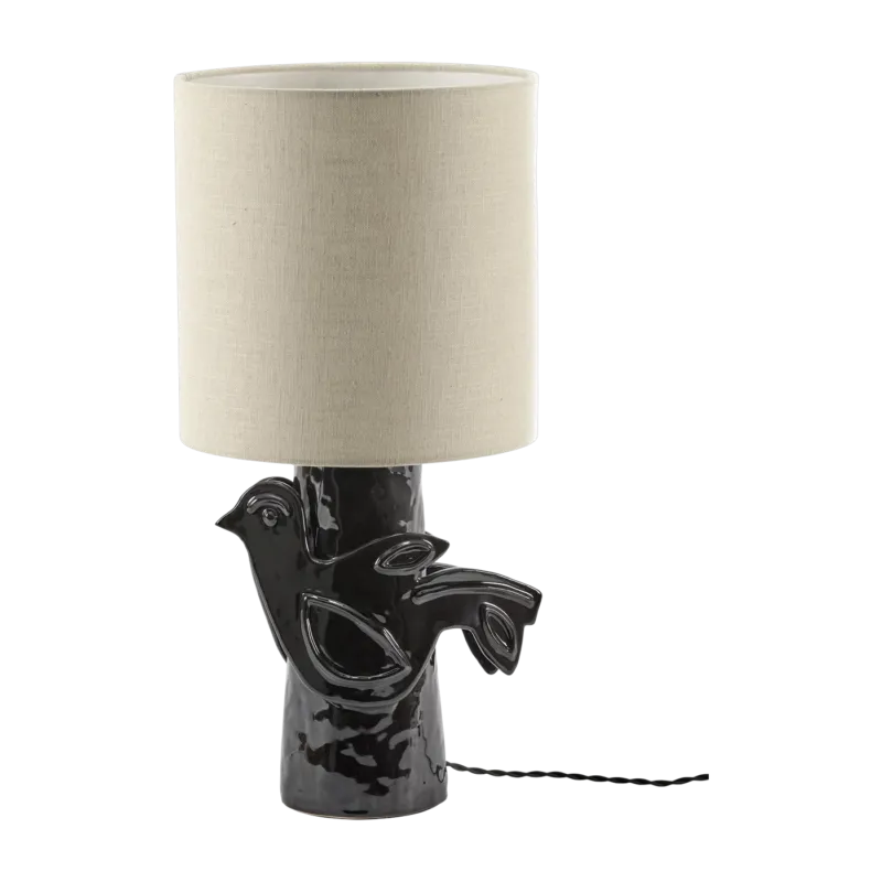 Lampe à poser colombe en grès vitré noir 52cm Paloma - Serax