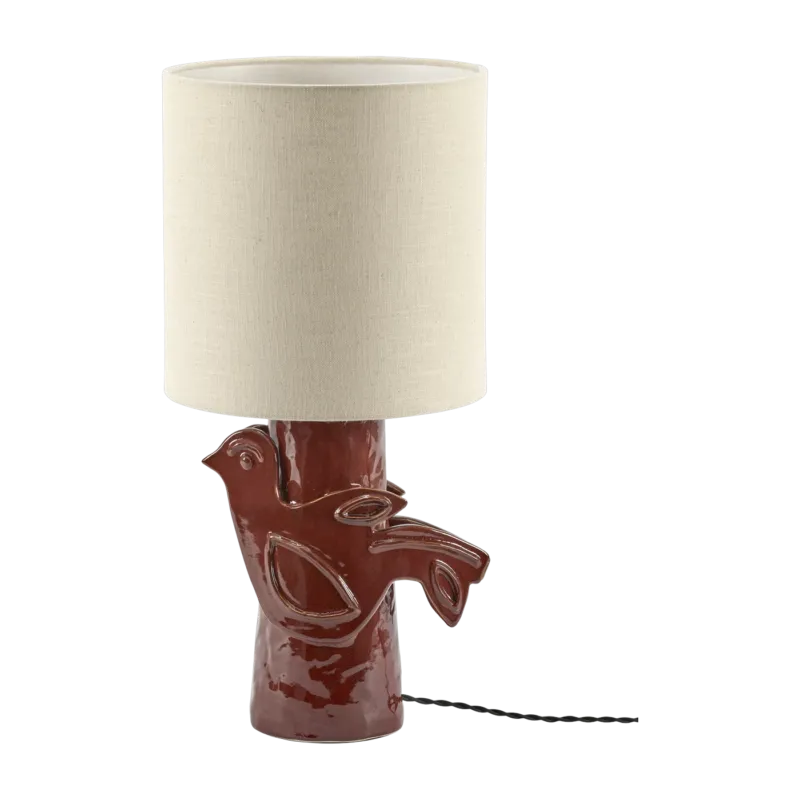 Lampe à poser colombe en grès vitré rouge 52cm Paloma - Serax