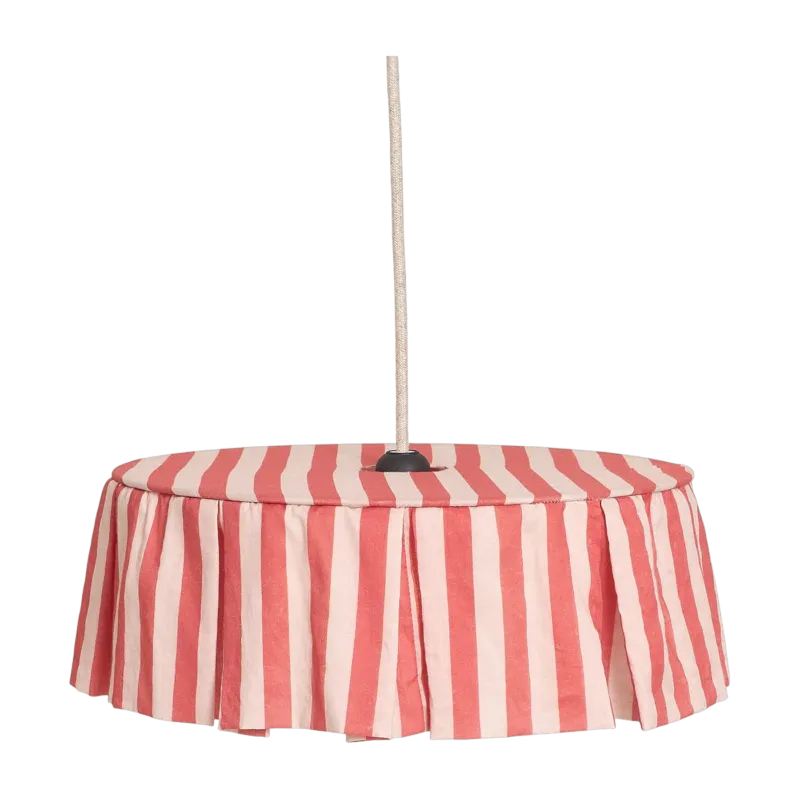 Abat-jour pour suspension en coton à rayures rouge 40cm Vibes - Nobodinoz