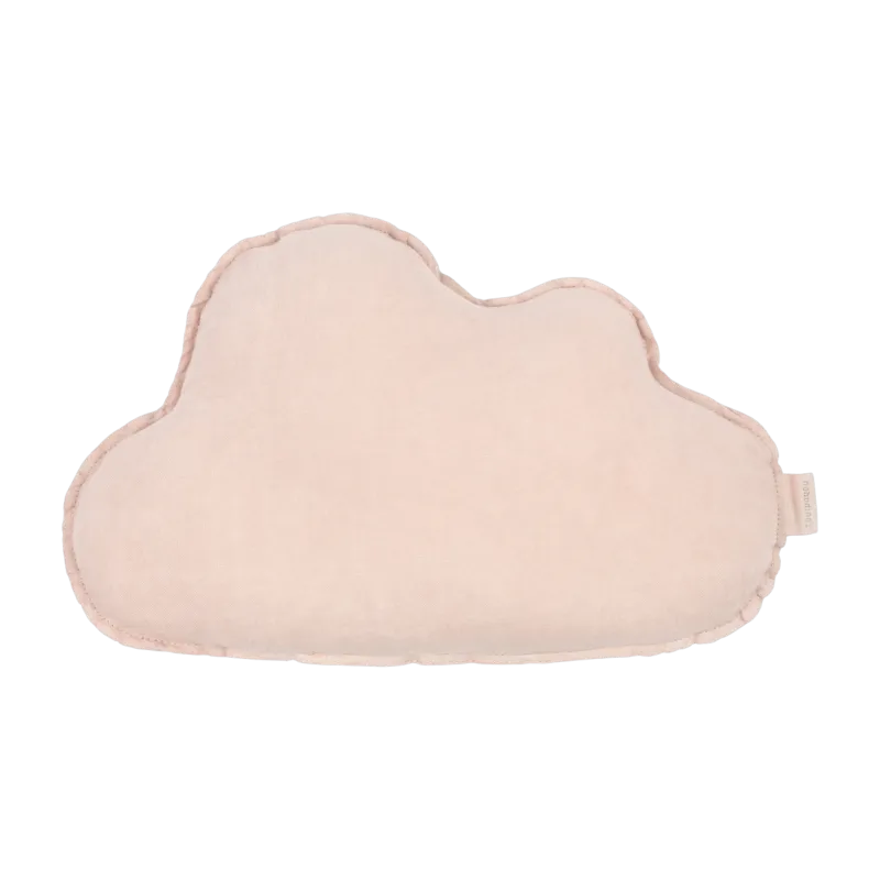 Coussin nuage en lin français rose mauve 24x38cm - Nobodinoz