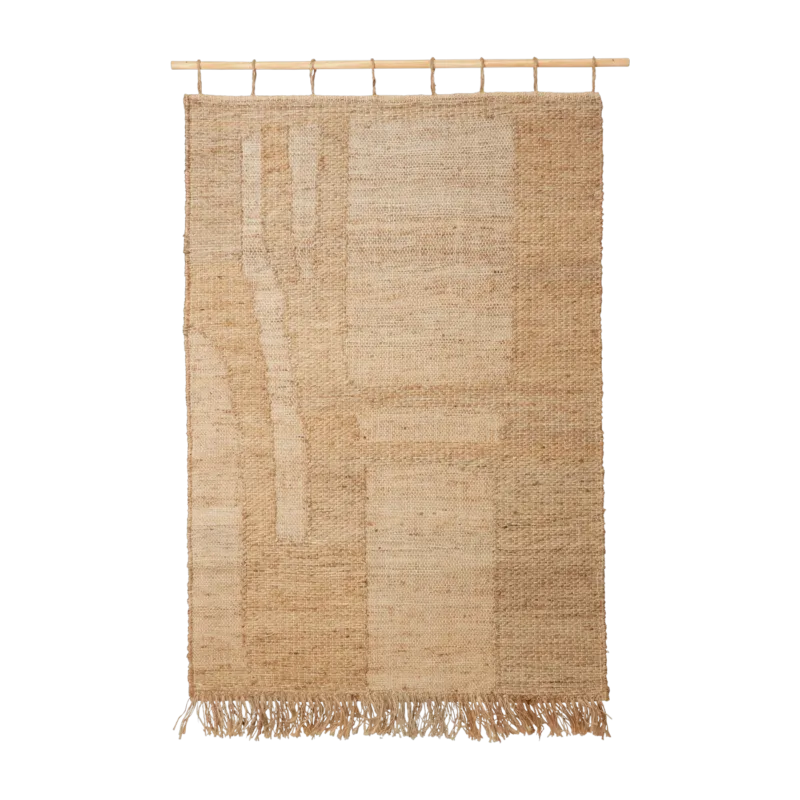 Tapis mural en jute naturel et tige en bois de hêtre 50x100cm Harvest - Ferm Living