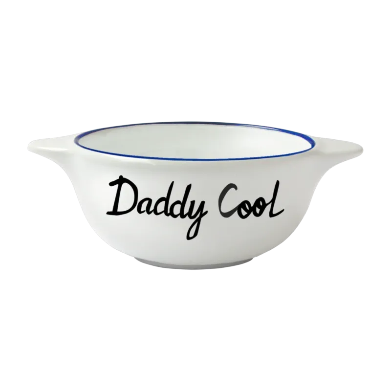 Bol breton en faïence blanche Daddy Cool - Pied de poule