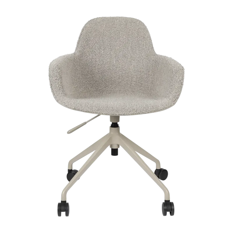 Chaise de bureau avec accoudoirs en aluminium et polypropylène taupe 84,4cm Albert Kuip - Zuiver