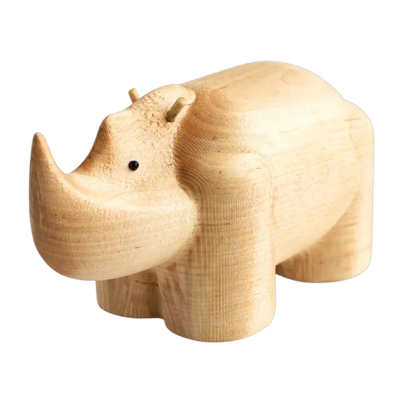 Figurine en bouleau naturel rhinocéros I Piccolini - EMKO