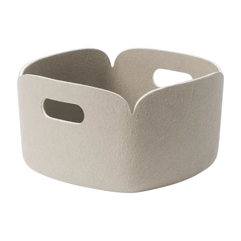 Panier carré en fibres recyclées beige sable 28x28cm Restore - Muuto