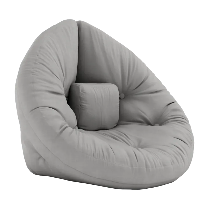 Pouf fauteuil en coton grey 75x80x60cm Mini Nido - Karup Design