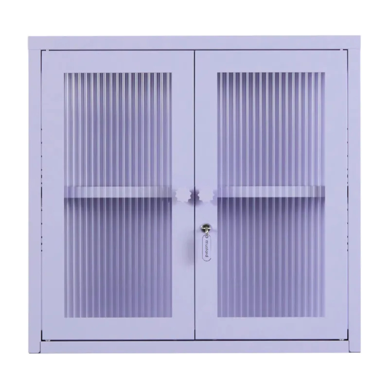 Armoire murale en acier lilas et verre cannelé 60x18x57cm The Kit - Mustard Made