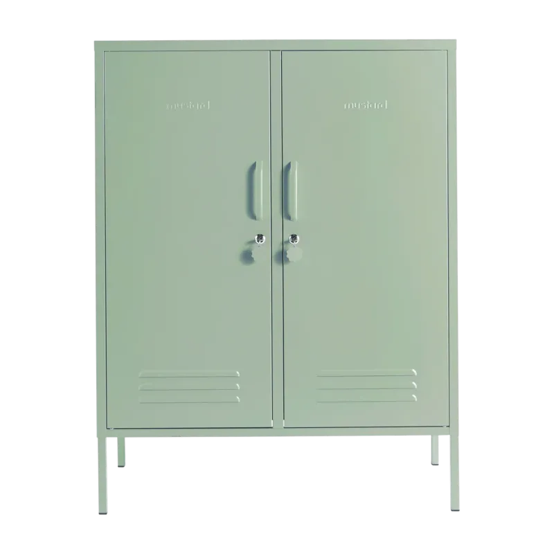Casier en acier vert sauge 85x40x111cm The Midi - Mustard Made