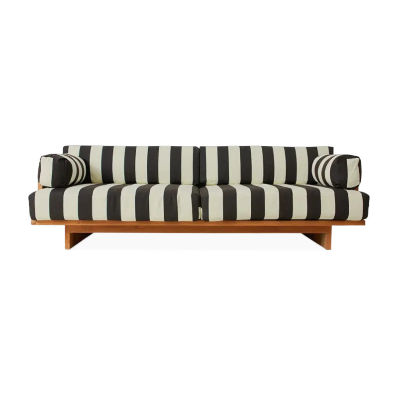 Canapé d'extérieur en teck 227cm Stracciatella - HKLIVING