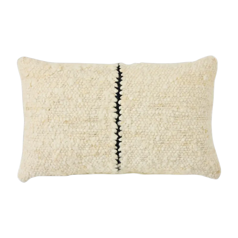 Coussin rayé en laine naturelle (50X30cm) - HKLIVING