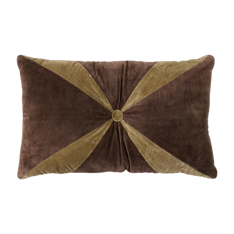 Coussin en velours marron (50X30Cm) - HKLIVING