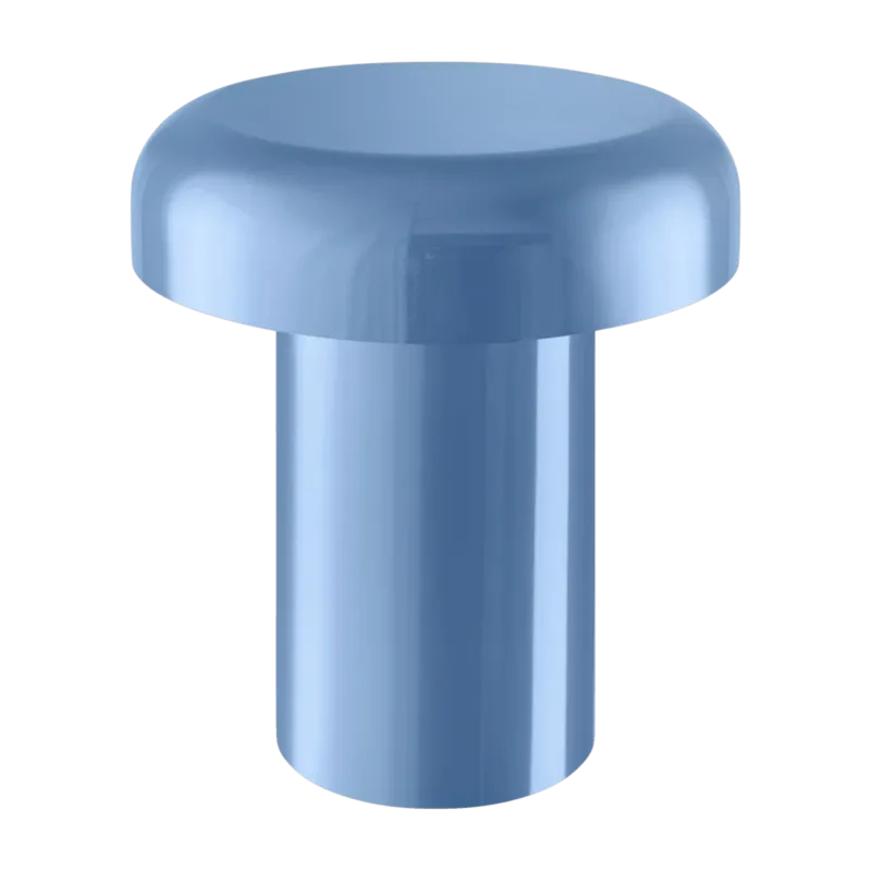 Table d'appoint en acier brillant bleu givré 40cm Miko - noo.ma