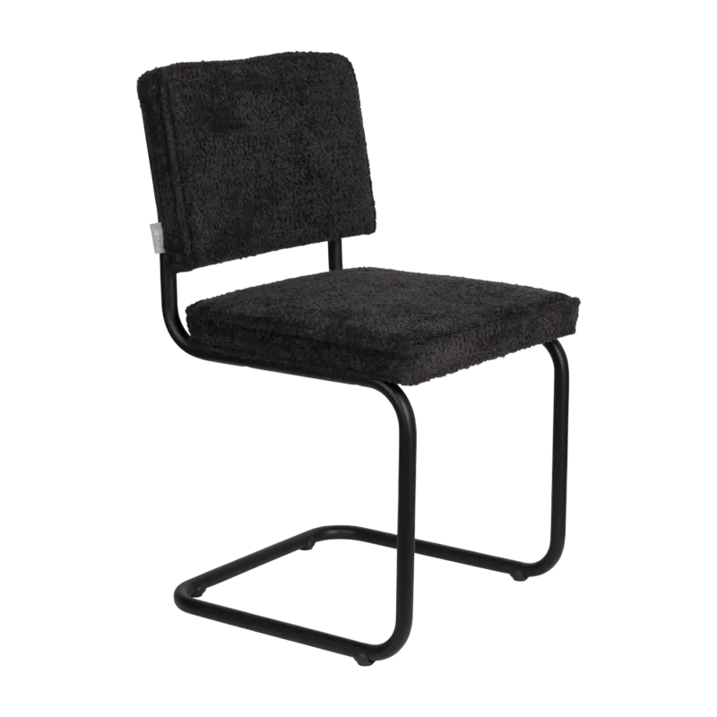 Chaise en tissu bouclé et aluminium noir Ridge - Zuiver