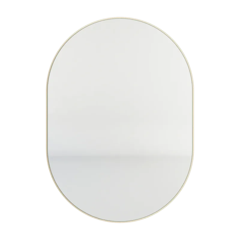 Miroir mural en acier beige cashew 57x41x2cm Caya - Metallbude