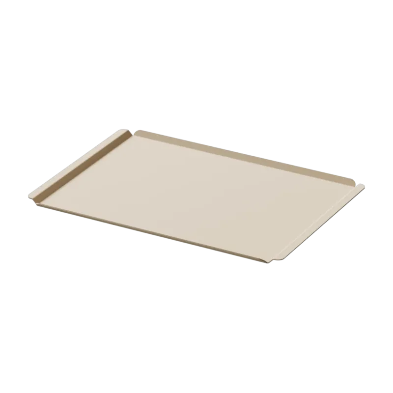 Plateau en acier beige cashew 34x24cm Cut X - Metallbude