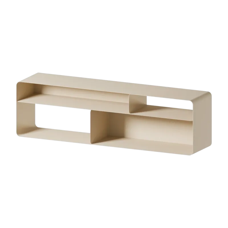 Meuble tv en acier beige cashew 180x40x52cm Tavir - Metallbude
