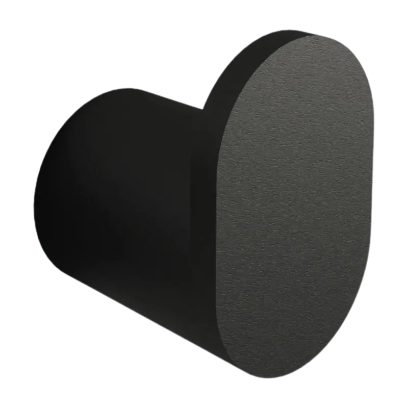 6 crochets à vêtements rond en acier noir 3cm Palo - Metallbude
