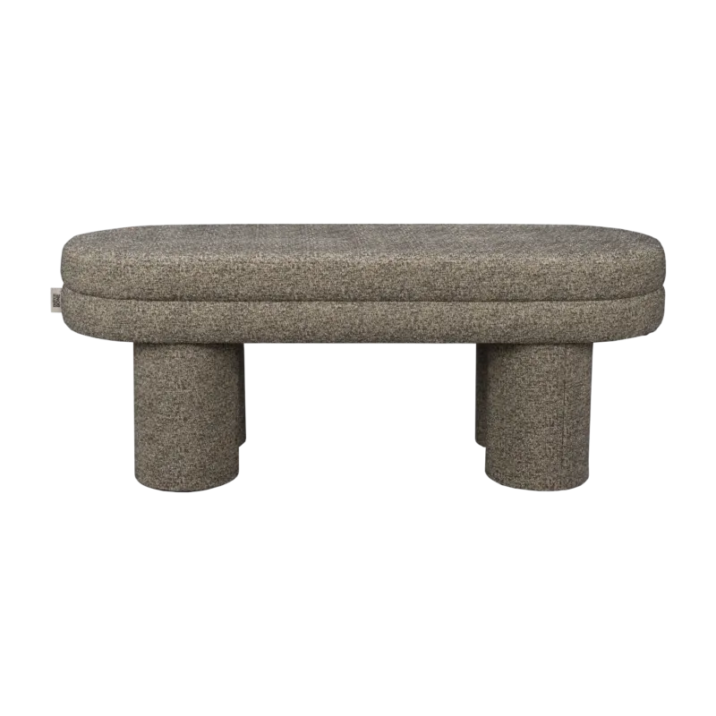 Banc en tissu noir 110x40x42cm Fern - Dutchbone