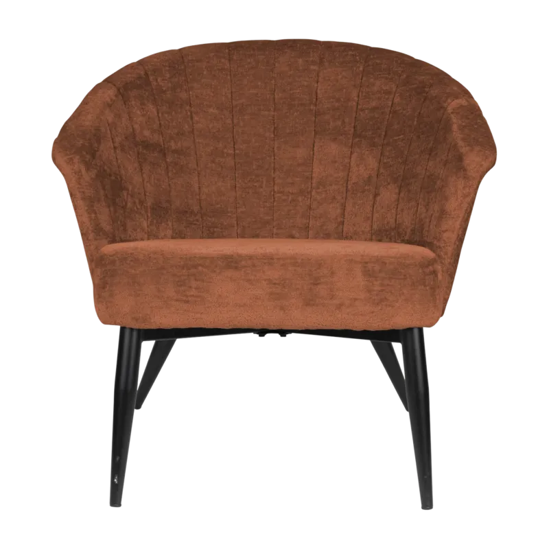 Fauteuil en velours terracotta Georgia - Dutchbone
