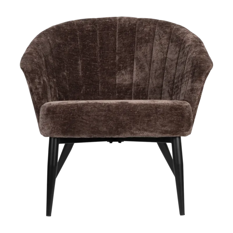 Fauteuil en velours violet Georgia - Dutchbone