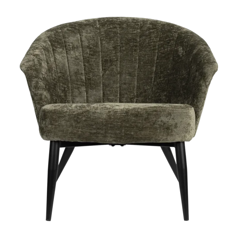 Fauteuil en velours vert Georgia - Dutchbone