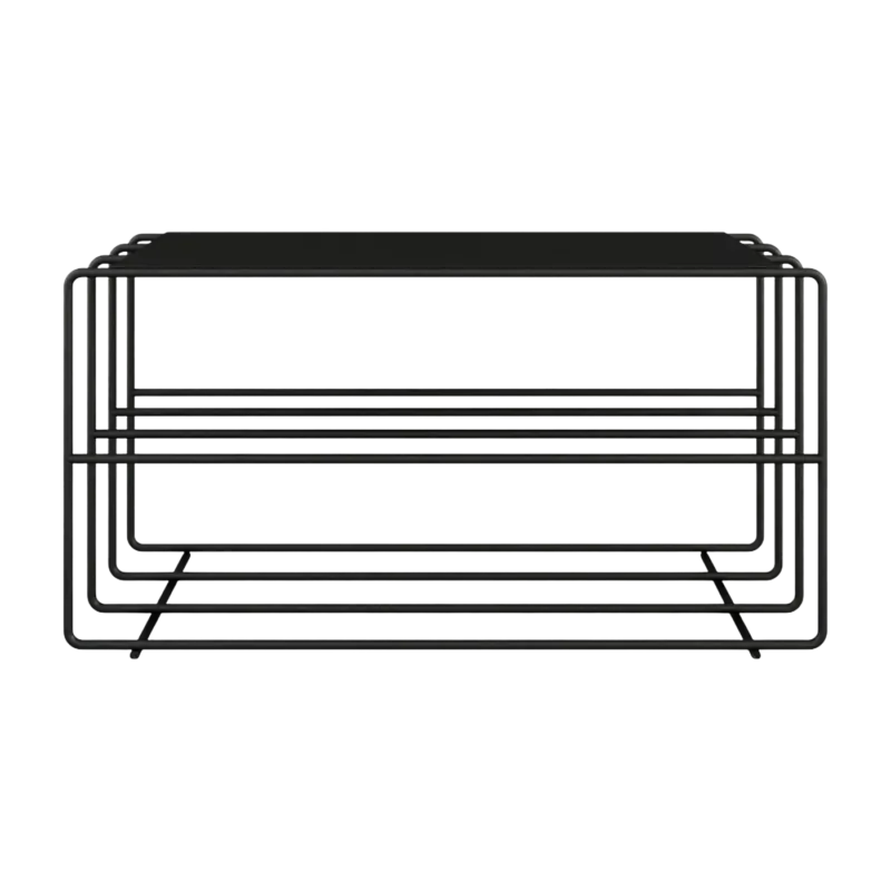 Etagère à chaussures en acier noir 80x30x41cm Neva - Metallbude