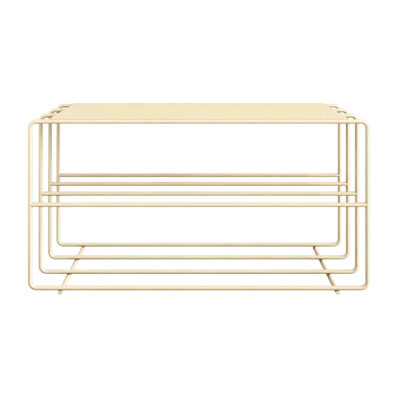 Etagère à chaussures en acier beige cashew 80x30x41cm Neva - Metallbude