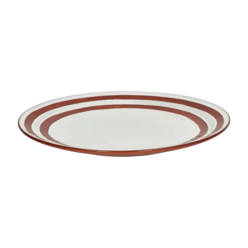 Assiette plate en porcelaine blanche et rouge 27cm - Pomax