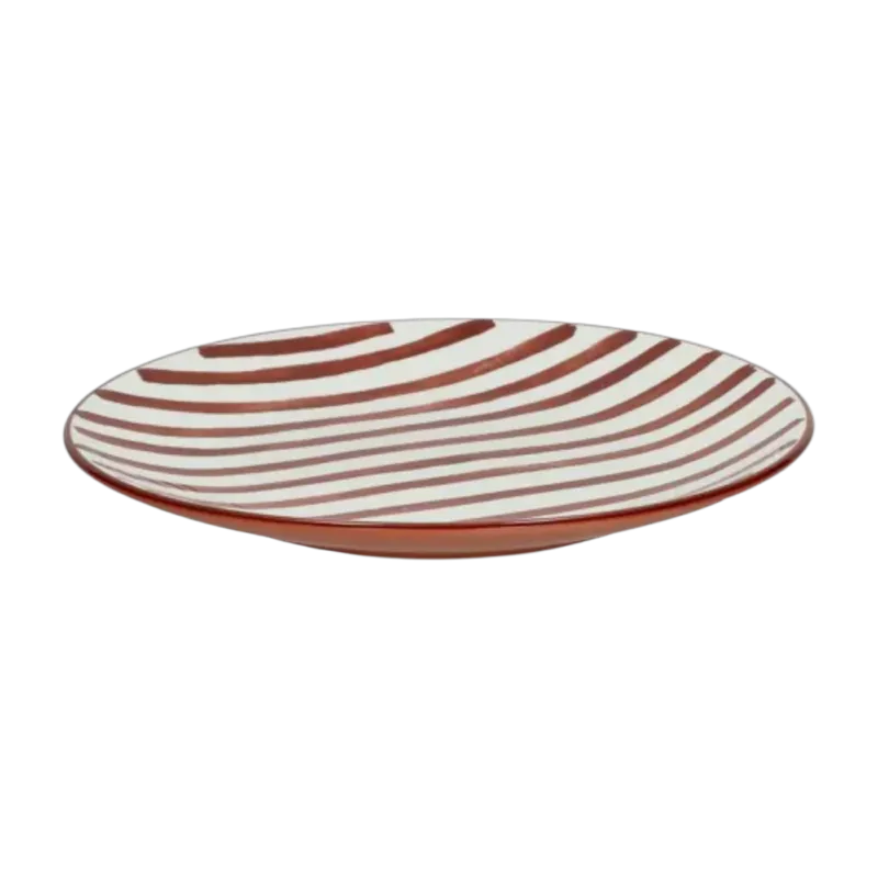 Assiette à dessert en porcelaine blanche et rouge 20cm - Pomax