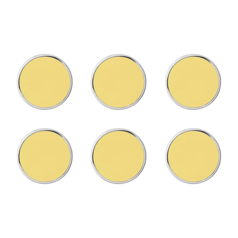 6 aimants ronds jaune beurre 3cm The buttons - Mustard Made